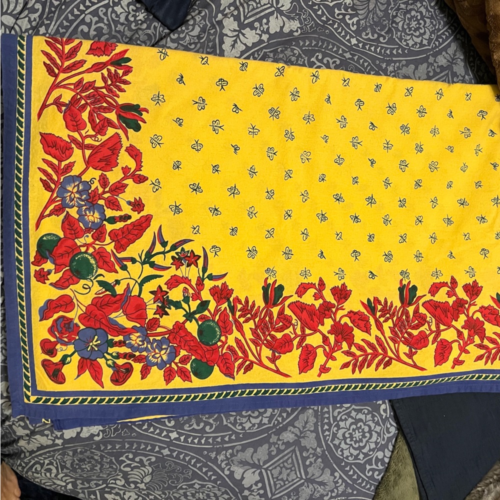 Williams Sonoma French Print Cotton Tablecloth